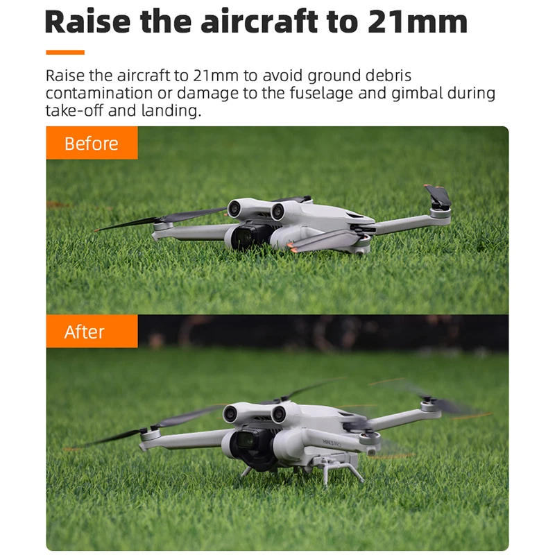 Description Picture 5 of itemBRDRC Folding Landing Gear For DJI Mini 3/3 Pro Heighten Feet Extension Support Legs Base Protector for Drone Accessories