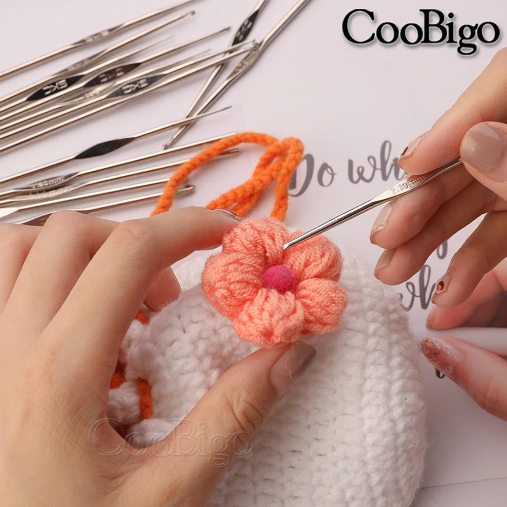 Description Picture 6 of item1-3mm Double Crochet Hooks Set Knitting Needles Weave Handmade Sweater DIY Knit Craft Accessories Metal Handle 2 In 1 1/5pcs