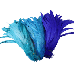 100pcs Blue Carnival Rooster Tail Feathers 25-30cm 30-35cm for Crafts Headdress Party Clothing HeadWear Decor Pheasant Plumas