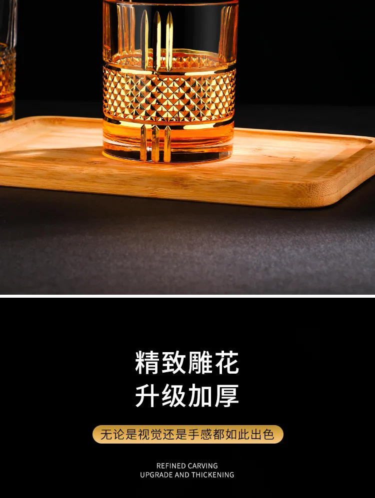 Description Picture 5 of itemEuropean-Style Whiskey Glass for Household Wine, Handmade Crystal Glass, Shot Glass, Beer Steins, Luxury Gold