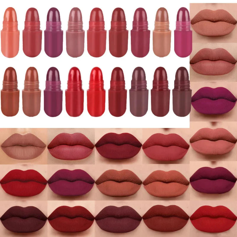 Description Picture 2 of itemMatte Lipstick Set Longlasting Waterproof  24H Lipsticks Velvet Macaron Capsule Lip Crayon Non-sticky Easy Color Lipstick Makeup