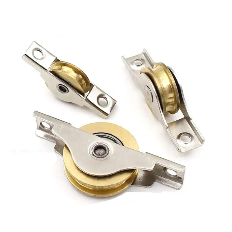 Description Picture 2 of itemDurable Steel Barn Door Rollers Silver Black Sliding Door Bottom Pulley Iron Sliding Door Track Wheel Worker