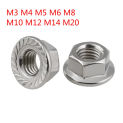 20/10/5/1pcs Lock Flange Nut M4 M5 M6 M8 M10 M12  316 Stainless Steel Hexagon Hex Nuts Locking Flanged Nut DIN6923