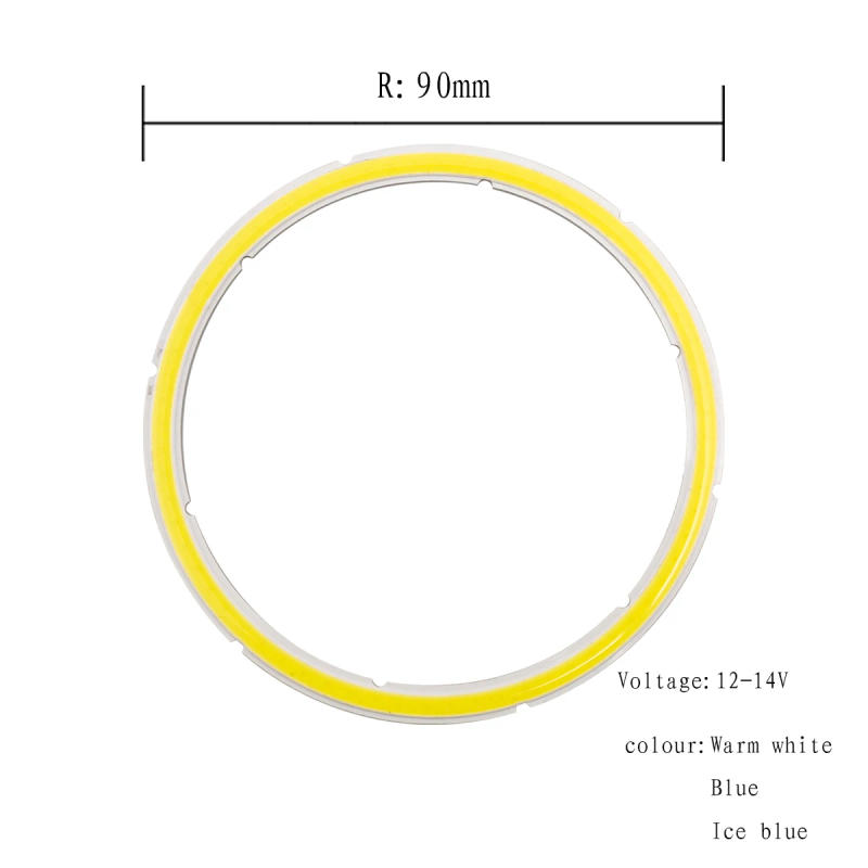 Description Picture 5 of item12V DC COB LED Round Ring Chip 2.5W-12W 25mm-110mm Angel Eye Light Source Warm Cool White Ice Blue Chip Module DIY LED Lamp