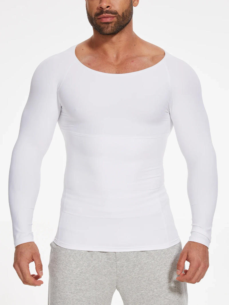 Description Picture 5 of itemMen Body Shaper Long Sleeve Compression Shirt Waist Trainer Male Corset Slimming Workout Tummy Control Shapewear Undershirt Tops