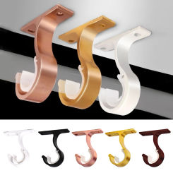 Aluminium Alloy Window Curtain Drapery Rod Holders Bracket DIY Rome Pole Curtain Brackets Support Rack Shelf Decor