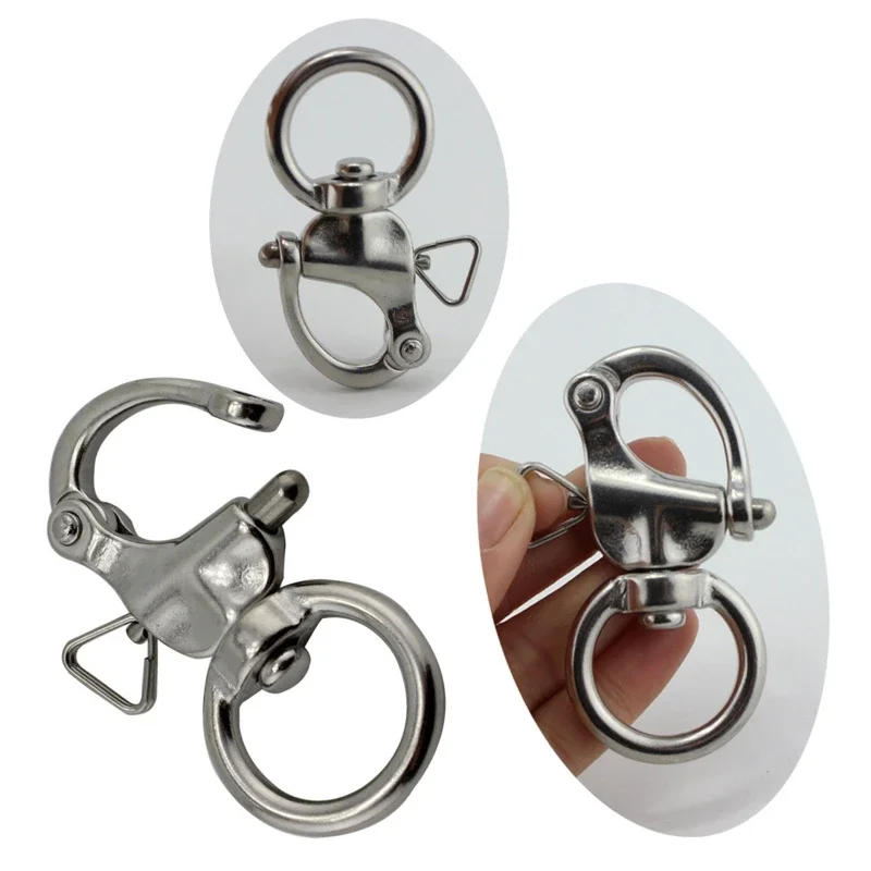 Description Picture 5 of itemRound Stainless Steel Quick Release Swivels Shackle Marine Boats Anchors Chain Eye Shackle Swivels Hook Hardwar