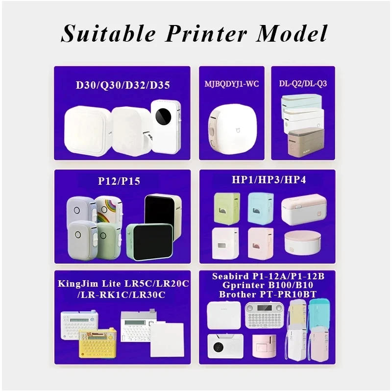 Description Picture 5 of itemP15 Paper Roll thermal sticker 12x40 14x30 Thermal Printer Tape Transparent Label Paper for P11/P12/P15/P50/B100/D30/HP1/HP3