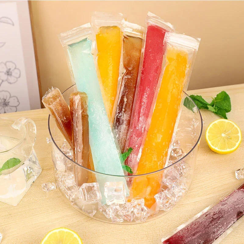 Description Picture 6 of item100/1Pcs Disposable Ice Pop Mold Bag Large Freeze Popsicle Sealed Bags DIY Juice Yogurt Smoothie Bag With Funnel Ice Cream Tool