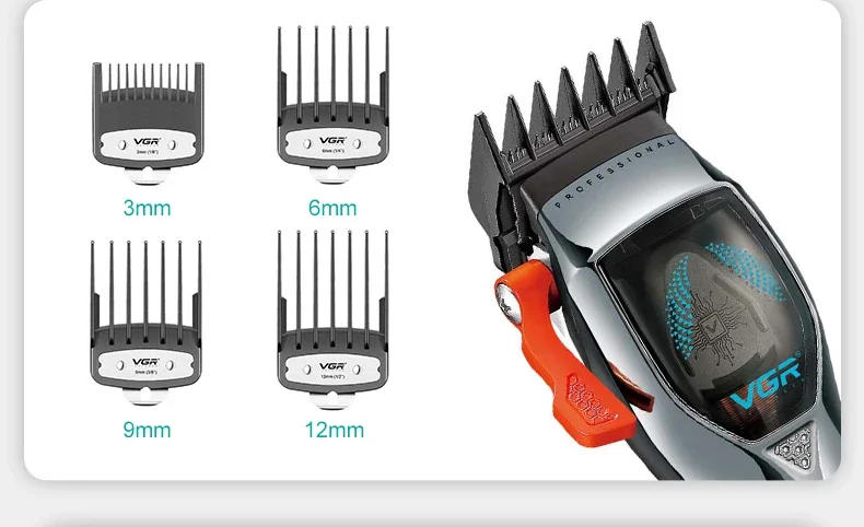 Description Picture 4 of itemVGR Hair Trimmer Electric Hair Clipper Barber Professional Hair Cutting Machine 9000 RPM Haircut Cordless Trimmer for Men V-647