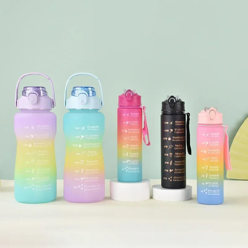 Description Picture 6 of item300ml Water Bottle Motivational Sport Water Bottle Leakproof Bottles Drinking Outdoor Travel Gym Fitness Jugs For Kitchen Cups