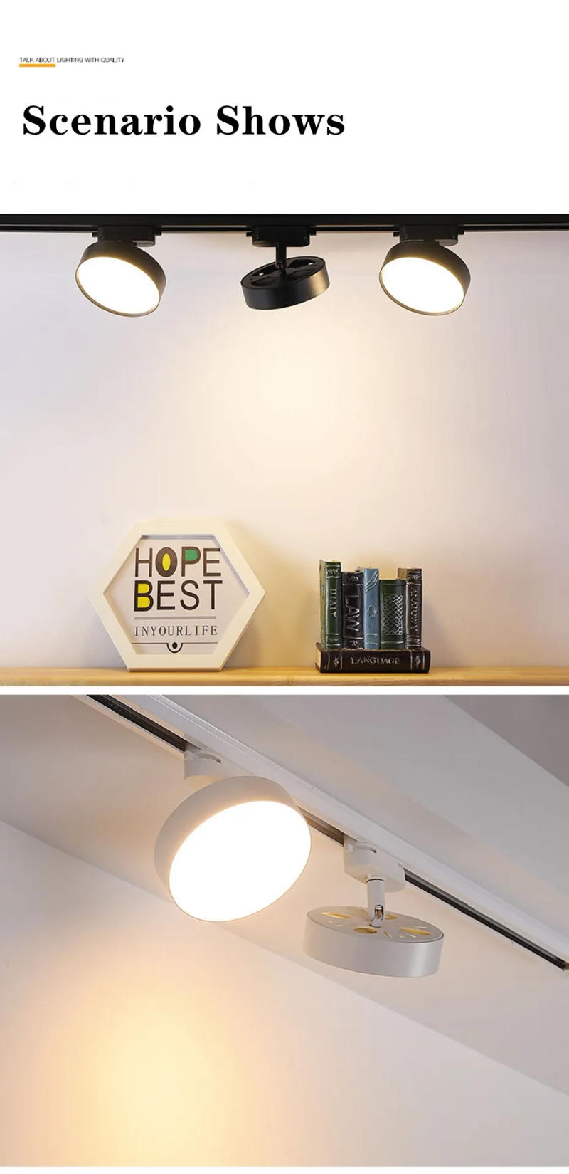 Description Picture 5 of itemLED Track Light Round Nordic Ceiling Light High Brightness Led Track Rail Lights Fixture 7W 9W 12W For Living Room Kitchen Foyer