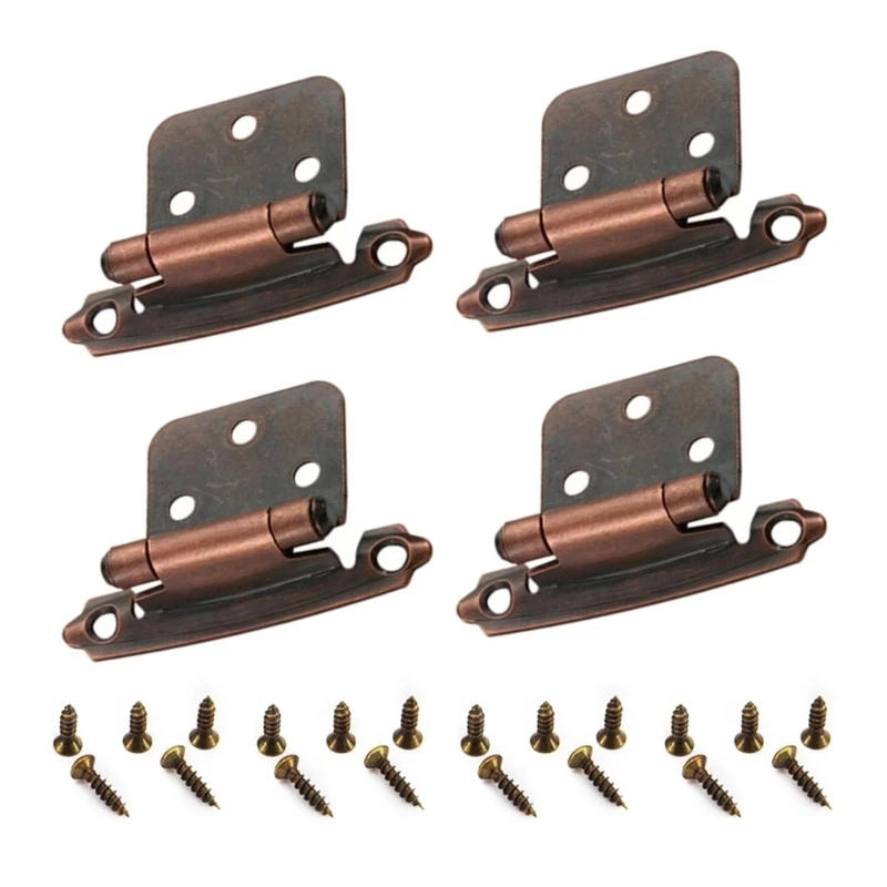 Description Picture 3 of item2024 New 4Pcs Self Closing Cabinet Hinges Semi Concealed Kitchen Cabinet Hinges Antique Furniture Hardware Easy to Install