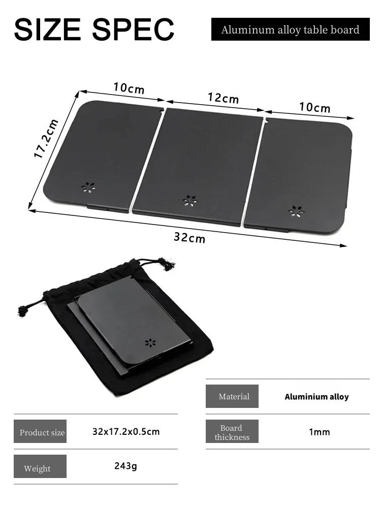 Description Picture 6 of itemFolding Table Top Aluminum Alloy Table Board Plate Mini Shelf Table Board Felt Lining For Stanley Lunch Box 9.4L Camping Gear