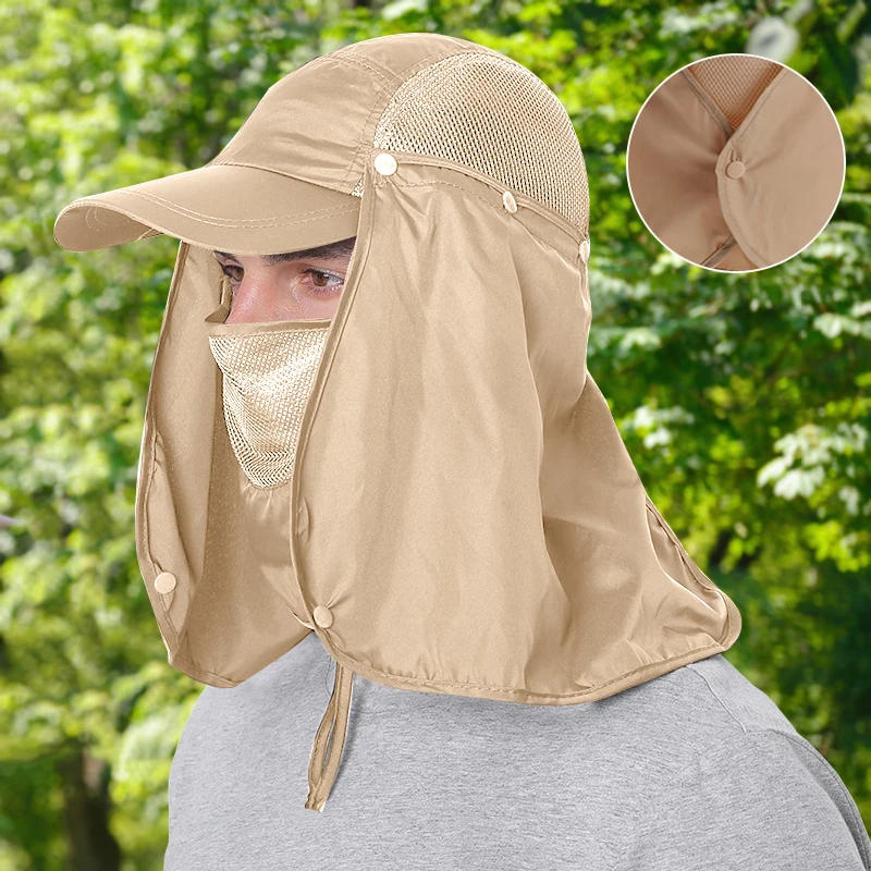 Description Picture 4 of itemSummer Fishing Sun Protection Hat Outdoor Neck Face UV Breathable Cap with Detachable Adjustable Quick Drying Fisherman Hat