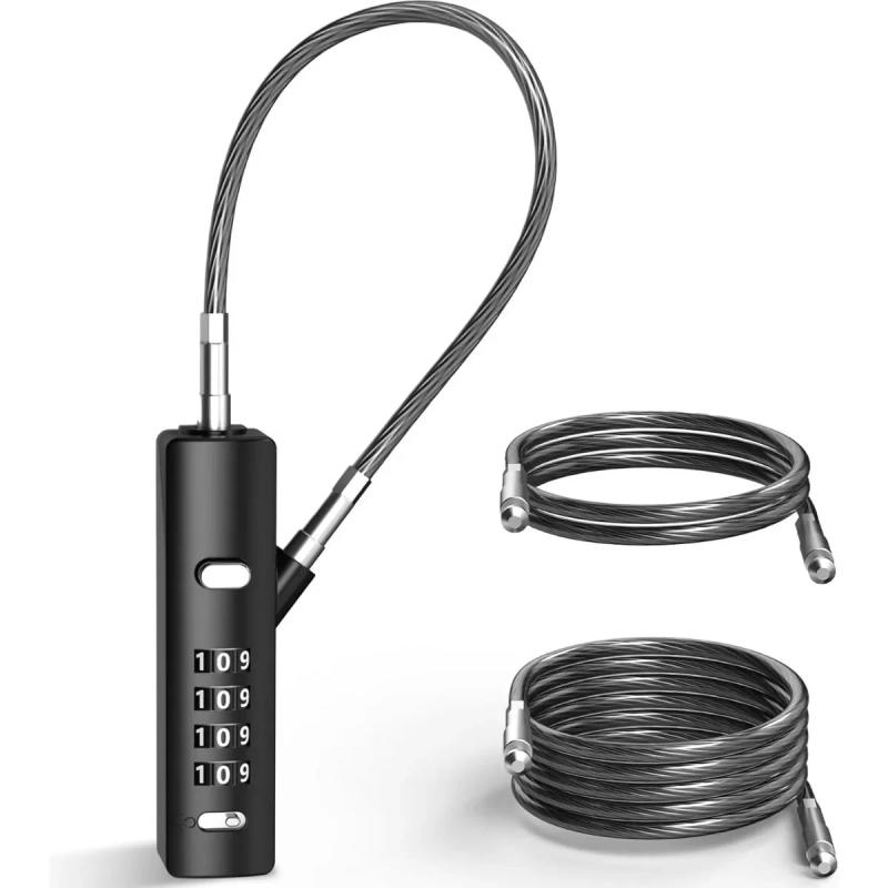 Description Picture 3 of item3Pcs Set 4Digit Combination Cable Lock Zinc Alloy & Hardened Steel Multi-Use for Bikes Cabinets, Wardrobes Fences Lock for Bike