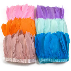1Meter Colored Goose Feather Trim 15-20cm for DIY Craft Plume Ribbon Costume Decor Sewing Dress Wedding Party Plumas Accessories