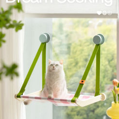 MEWOOFUN Spring Series Glass Suction Cup Cat Climbing Frame Climb Play. Powerful Suction Cup Design Safe Stable for Furry Friend