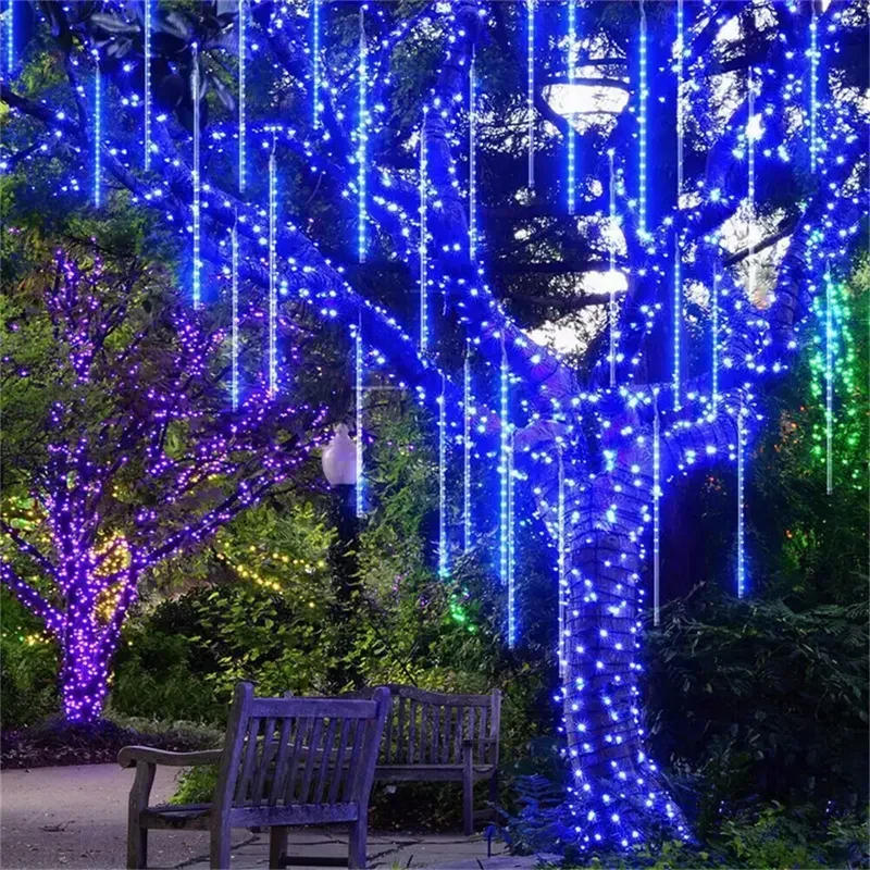 Description Picture 6 of item1/2/3/4 Set Meteor Shower String Lights Street Garlands Christmas Tree Decorations for Outdoor New Year Fairy Garden Lights 2024