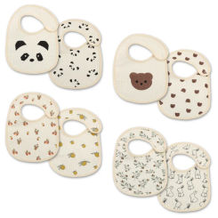 2pcs/set Waterproof Baby Bibs Cotton Infant Feeding Bib Newborn Burp Cloths Bandana for Kids Boys Girls Soft Saliva Towel