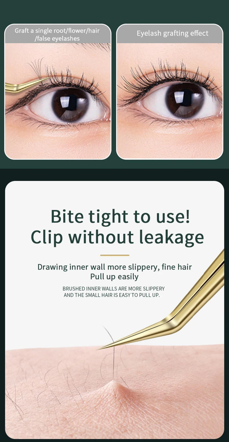 Description Picture 5 of item1pcs Anti-static Straight Eyelash Extension Tweezers Industrial Precision Curved Straight Lash Eyebrow Tweezers Makeup Tools