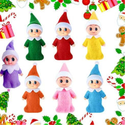 Little Christmas Elves Colorful Elf Doll Twins Baby Doll Elf for Xmas New Year Advent Calendars and Christmas Stocking Stuffers