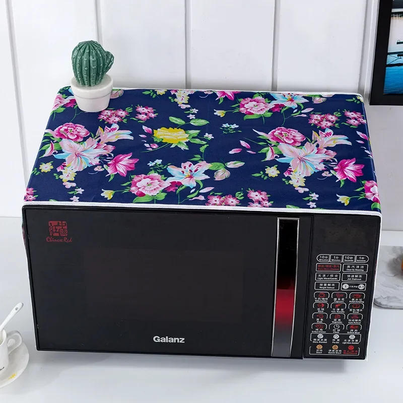 Description Picture 3 of itemMicrowave Oven Dust Cover Dustproof Satin Storage Bag Dust Cloth Household Printed Cover Modern Top Cover Cloth