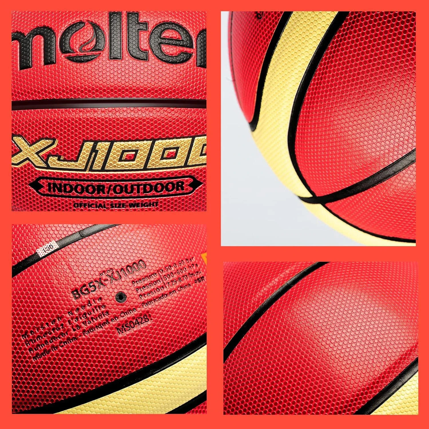 Description Picture 6 of itemMolten Basketball XJ1000 Size 6, 7 Indoor/Outdoor Training Wear-Resistant PU Leather Basketball