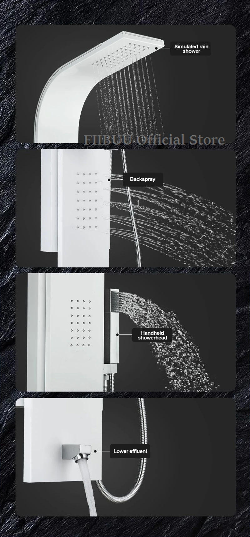 Description Picture 6 of itemShower Set For Bathroom Multifunctional Smart System Pressurized Top Nozzle Shower Head Digital DisplayThermostatic Shower Room