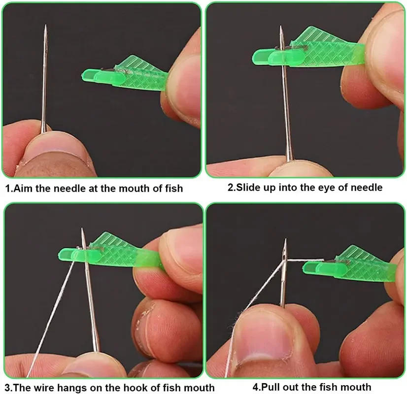 Description Picture 3 of itemSmall Fish Plastic Needle Threader Leather Craft Tools Quick Thread Guide Press Fabrics for Sewing Machine Household Type Arts