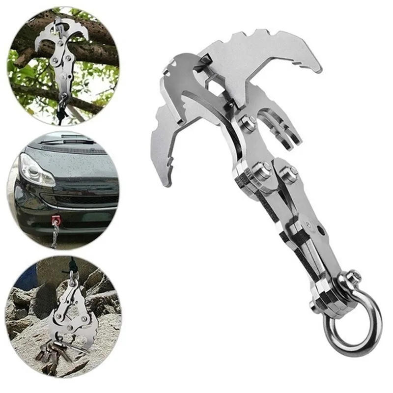 Description Picture 3 of itemFolding Gravity Grab Hook Outdoor Rock Climbing Rescue Claw Survival Mountaineering Hook Tool Multifunctional Stainless Steel