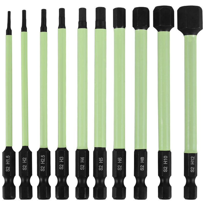 Description Picture 2 of item10Pcs 1/4inch Hex Head Allen Wrench Drill Bit Set Metric Screwdriver Electric Power Drill Adapter Driver Key Socket Magnetic Tip