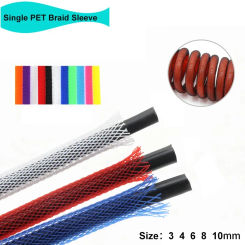 2~20M Single PET Braid Sleeve 3 4 6 8 10mm Expandable Nylon USB Data Keyboard Cable Protection Sheath Wire Wrap Braid for Wires
