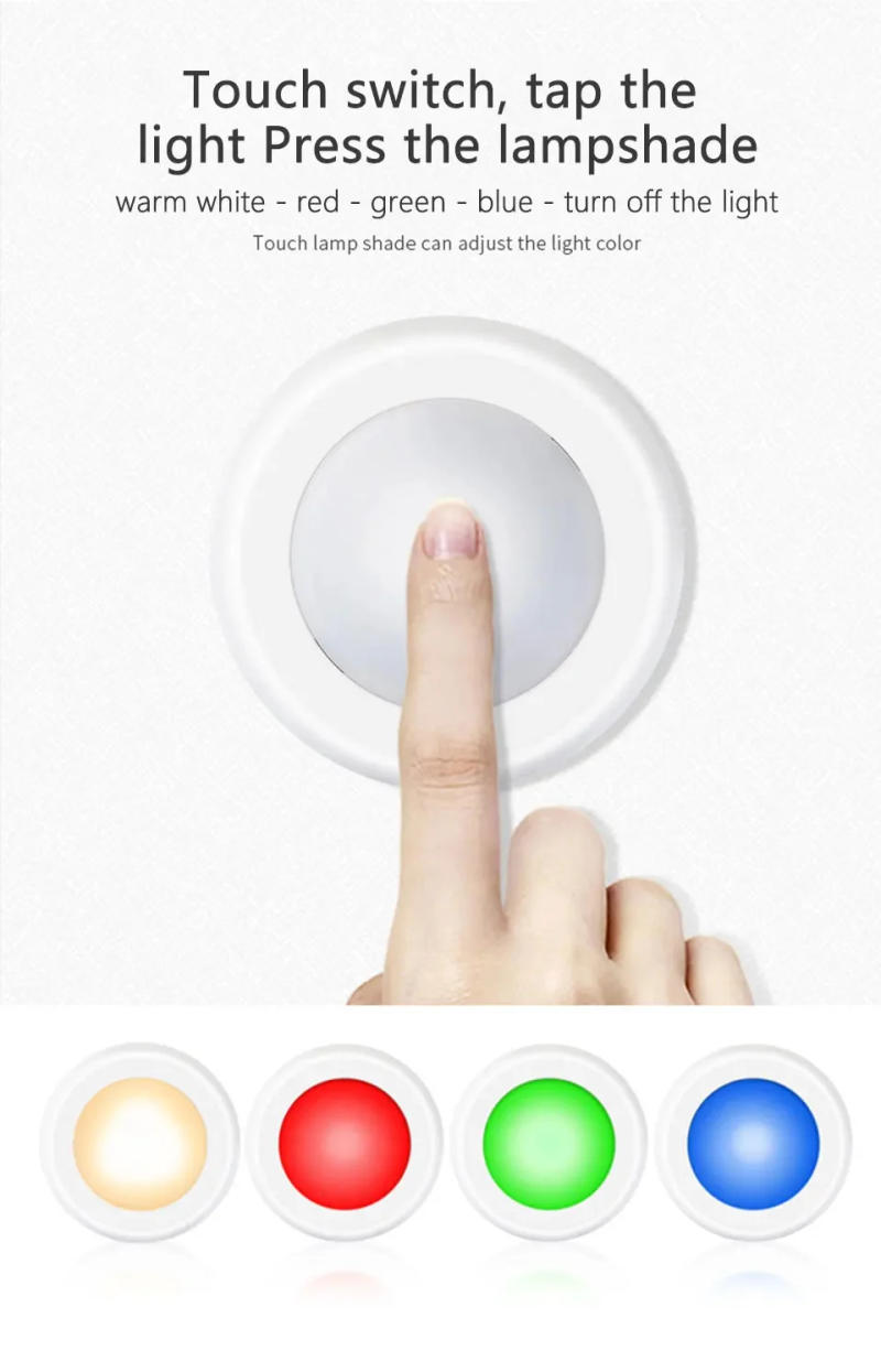 Description Picture 6 of item1-6pcs RGB LED Under Cabinet Light COB Night Light With Remote Control Cabinet Lights For Wardrobe Cupboard Closet Kitchen