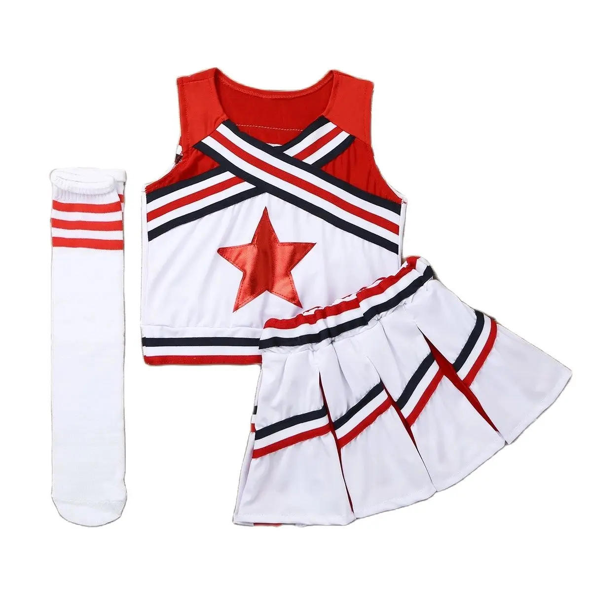 Description Picture 2 of itemCheerleading Costume Kids Girls Children Competition Cheerleaders School Team Uniform Class Suit For Child Dancing Costumes