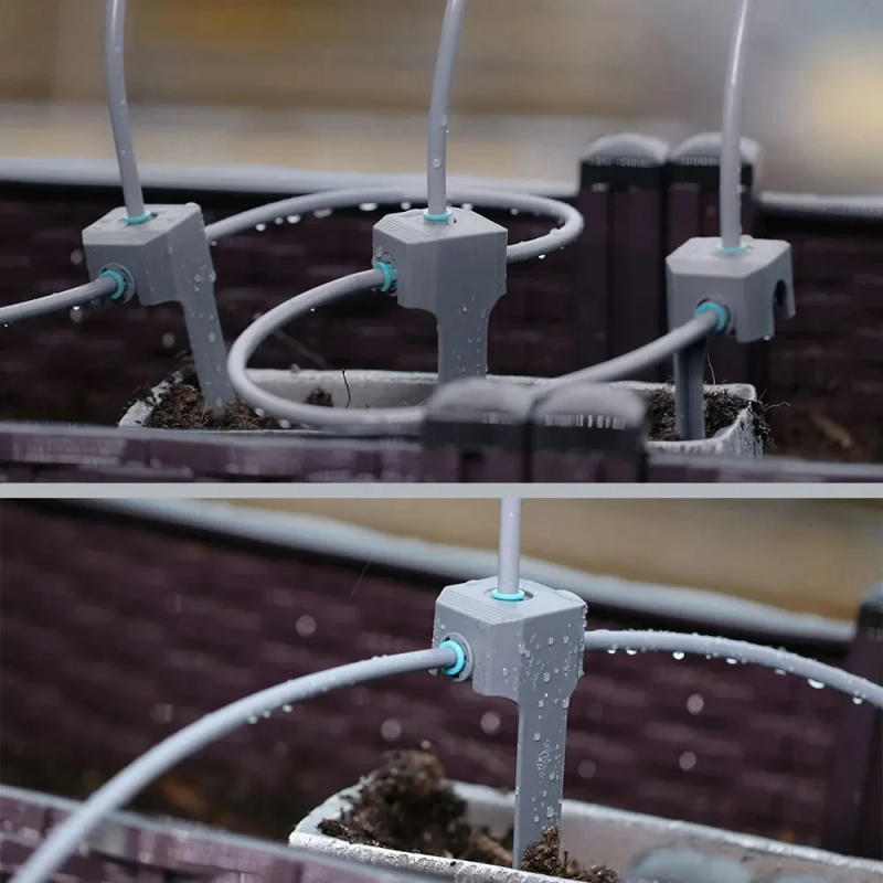 Description Picture 6 of item1/4”Gray Hose 360° Bendable Spray Nozzle Irrigation Kit for Garden Buildings Plants Pot Automatic Misting Dedusting System