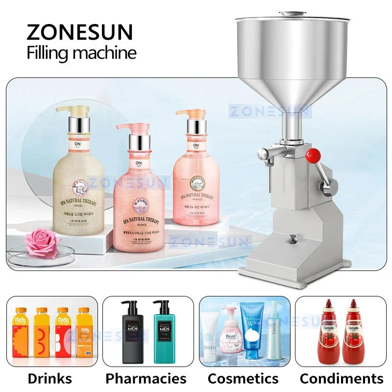 Description Picture 6 of itemZONESUN ZS-A03S Manual Liquid Paste Filling Machine | Stainless Steel Filler for Sauce, Cream, Shampoo, Lip Gloss, Cosmetics