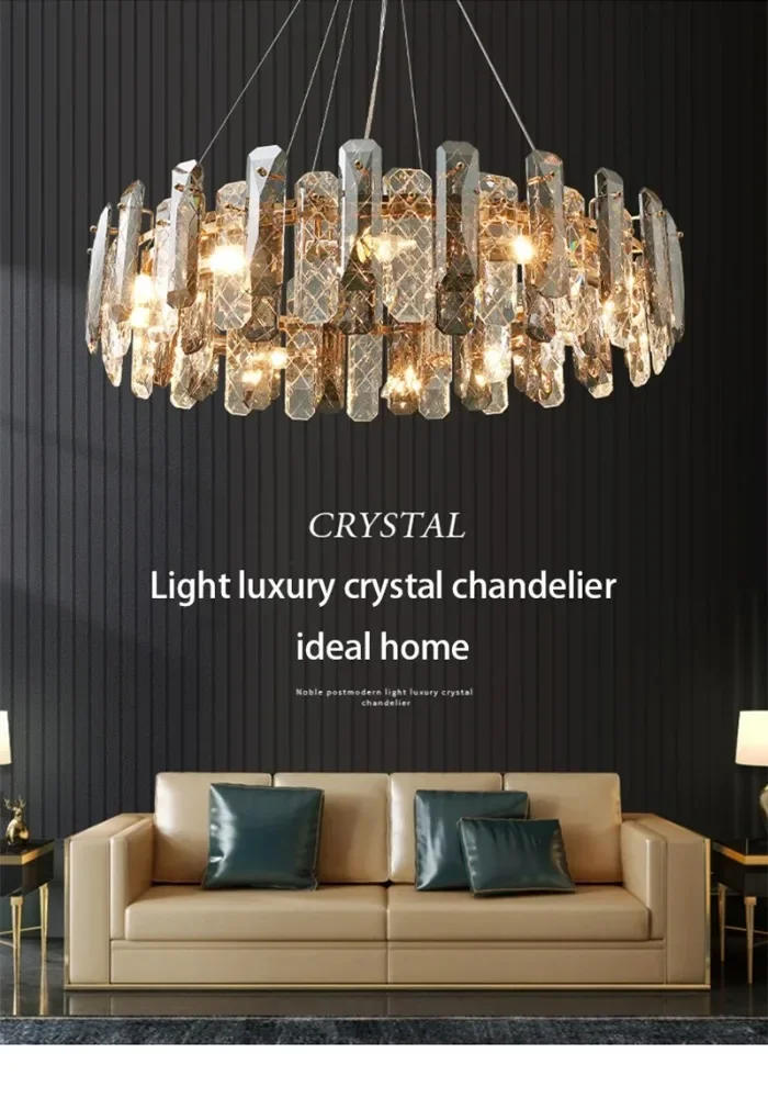 Description Picture 2 of itemModern Luxury Crystal Chandelier Glass Pendant Light Home Decor Living Dining Room Kitchen Bar Decoration Indoor Hanging Lamps