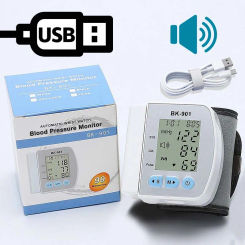 English Voice Broadcast Smart LCD Screen Wrist Blood Pressure Monitor Digital Automatic BP Tonometer Heart Rate Sphygmomanometer