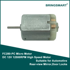 Bringsmart FC280PC-22125 Brush 12V 12500RPM DC Electric Motor For Door Locks/ Vehicle RearView Mirror Motor/ Automatic Window