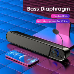 4D Wired Bluetooth Computer Speaker Surround Sound Desktop Speaker HiFi Stereo Subwoofer With Mic For Laptop PC TV Aux Speaker