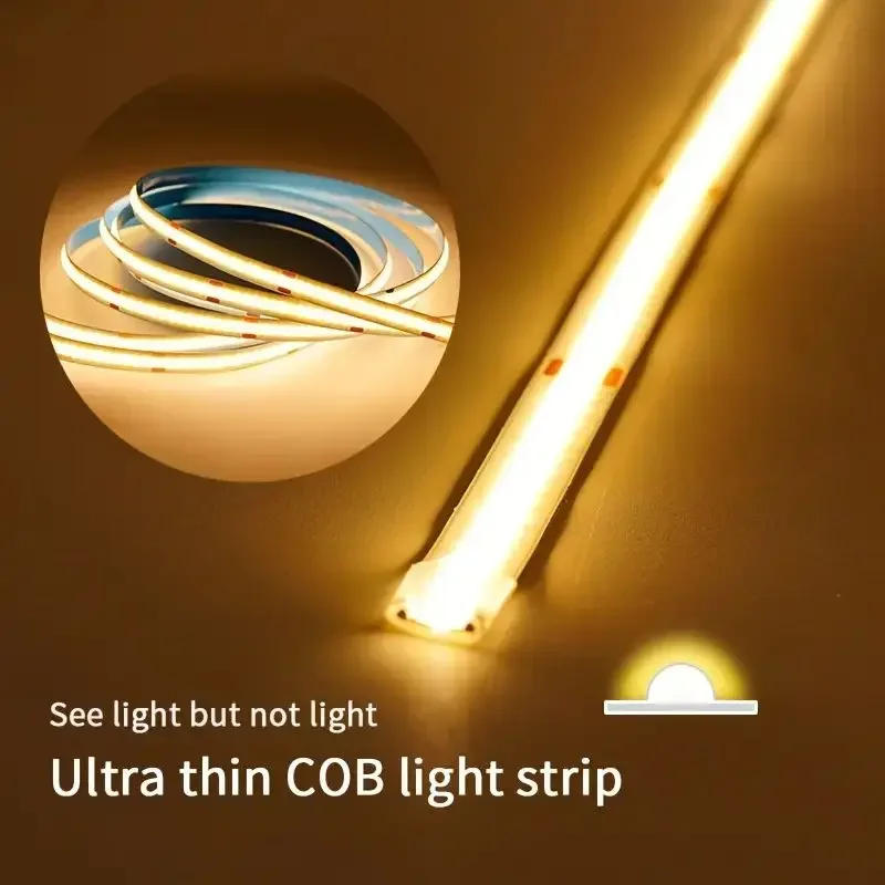 Description Picture 5 of item5V COB Light Strip USB Touch Sensor Dimmer Diode Tape Ribbon Linear Lighting For Room Bedroom Wardrobe Background Wall Decor