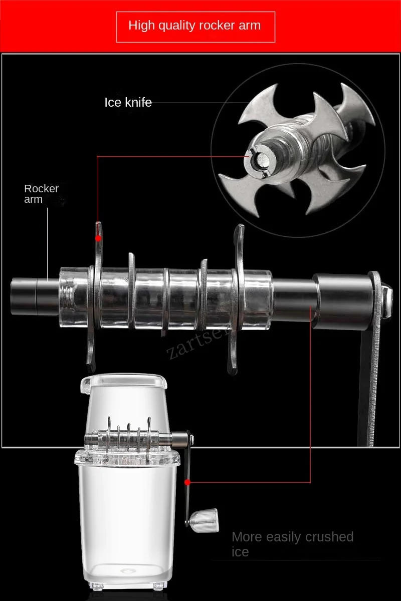 Description Picture 3 of itemMulti-function for Home Kitchen Bar Portable Hand Shaved Ice Machine Transparent Ice Blenders Tools Manual Ice Crusher