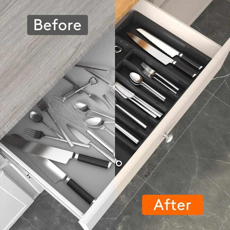 Description Picture 5 of itemDrawer Organizer, Expandable Utensil Tray for Kitchen, Adjustable Cutlery Holder , Plastic Kitchen Organizers and Storage