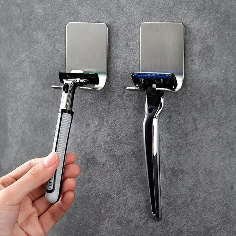 Description Picture 5 of item4/1pcs Stainless Steel Razor Hook Wall Mounted Bathroom Razor Rack Storage Holder Kitchen Seamless Razor Storage Rack Accessorie
