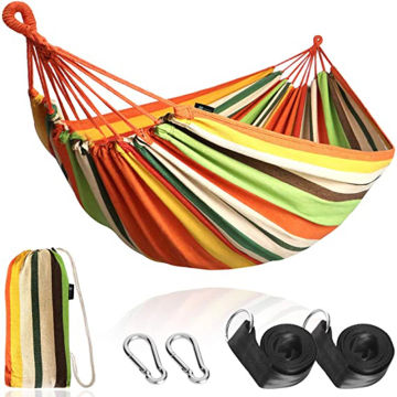 HooRu Camping Hammock Portable Comfortable Garden Hammocks Double Hanging Bed for Outdoor Bedroom Travelling Beach Swing Beds