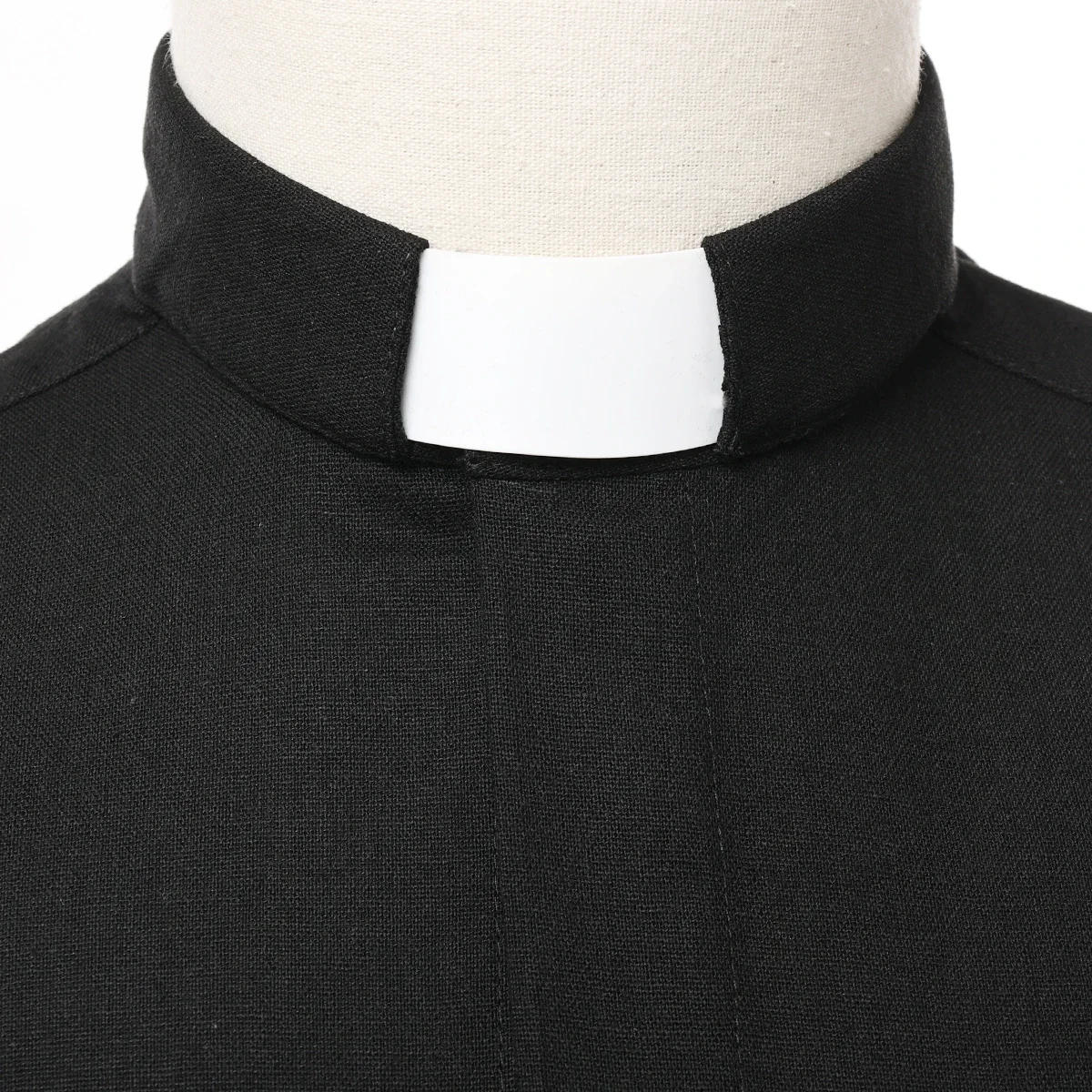 Description Picture 5 of itemBlack Priest Shirt Catholic Church Adult Clergy Pastor Shirts Tops Tab Collar Choir Blouse