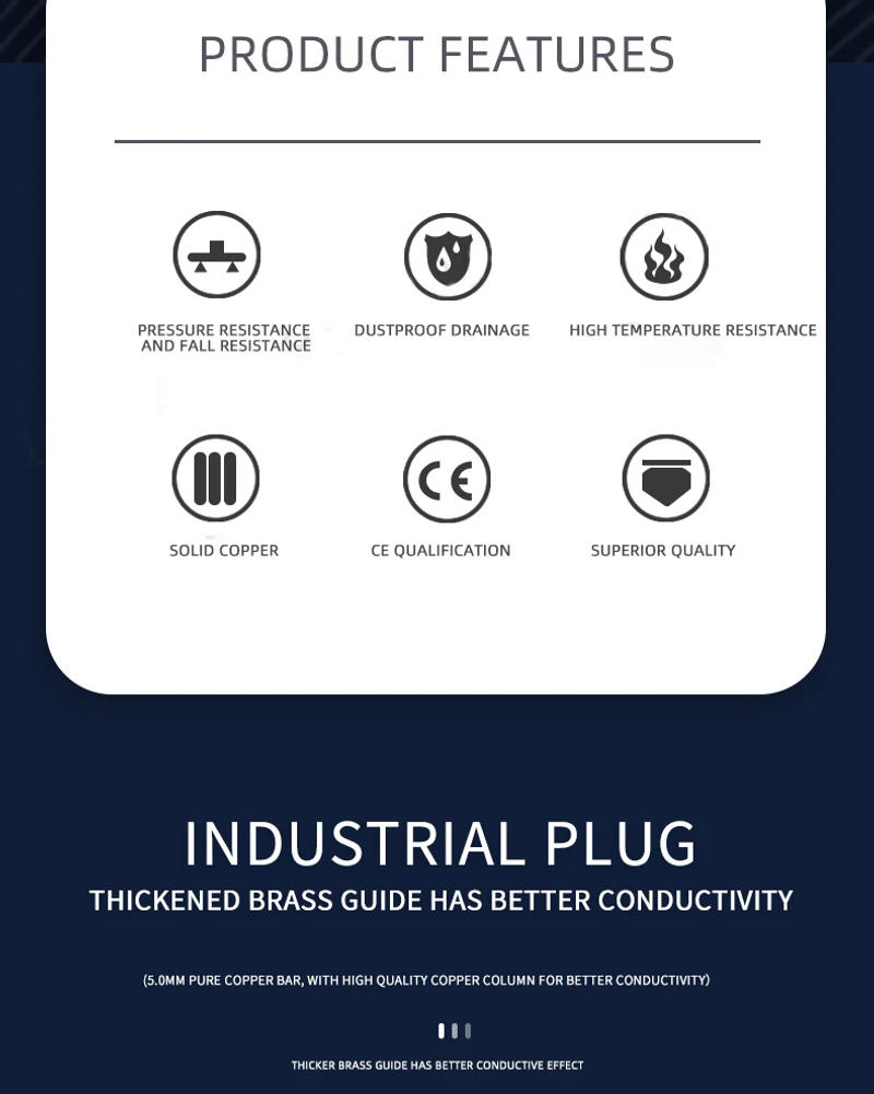 Description Picture 3 of itemKERE 3/4/5 Pin Cores Industrial Plug Wall Mounted Socket 32A 16A IP67 Waterproof Electrical Male Female Connector 220V 380V