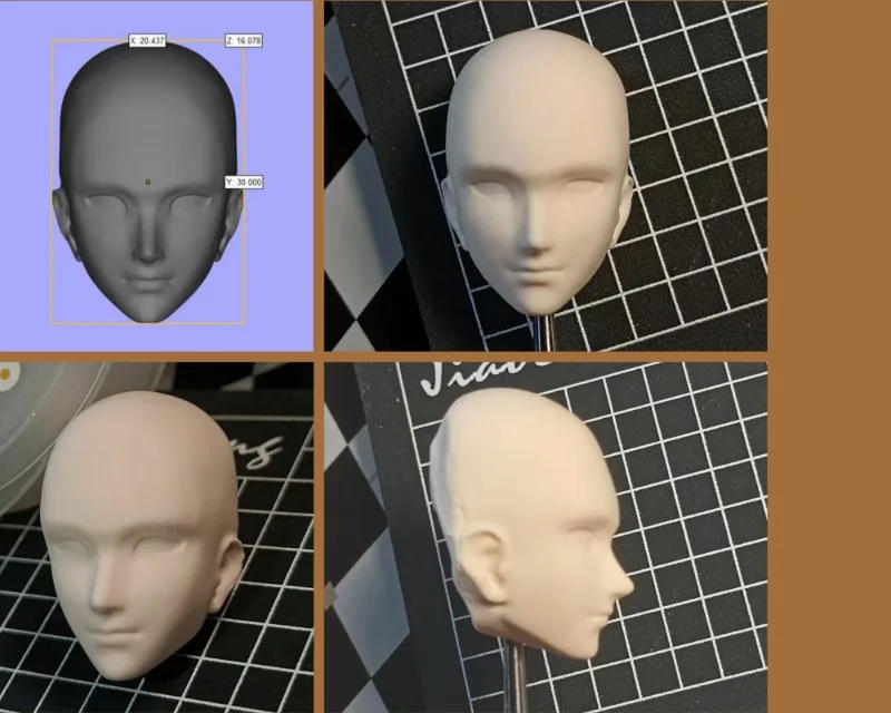 Description Picture 5 of itemPolymer Clay Young Man Face Silicone Mold Direct Proportion Combined Head DIY Ultra Light Clay Shape Doll Accessorie Make Tool