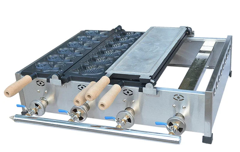 Description Picture 3 of itemCommercial LPG Gas Taiyaki Maker - 12-Pack Double Plate Fish Waffle Iron Machine | Commercial Grade, Fast Heating, 12pcs/Batch